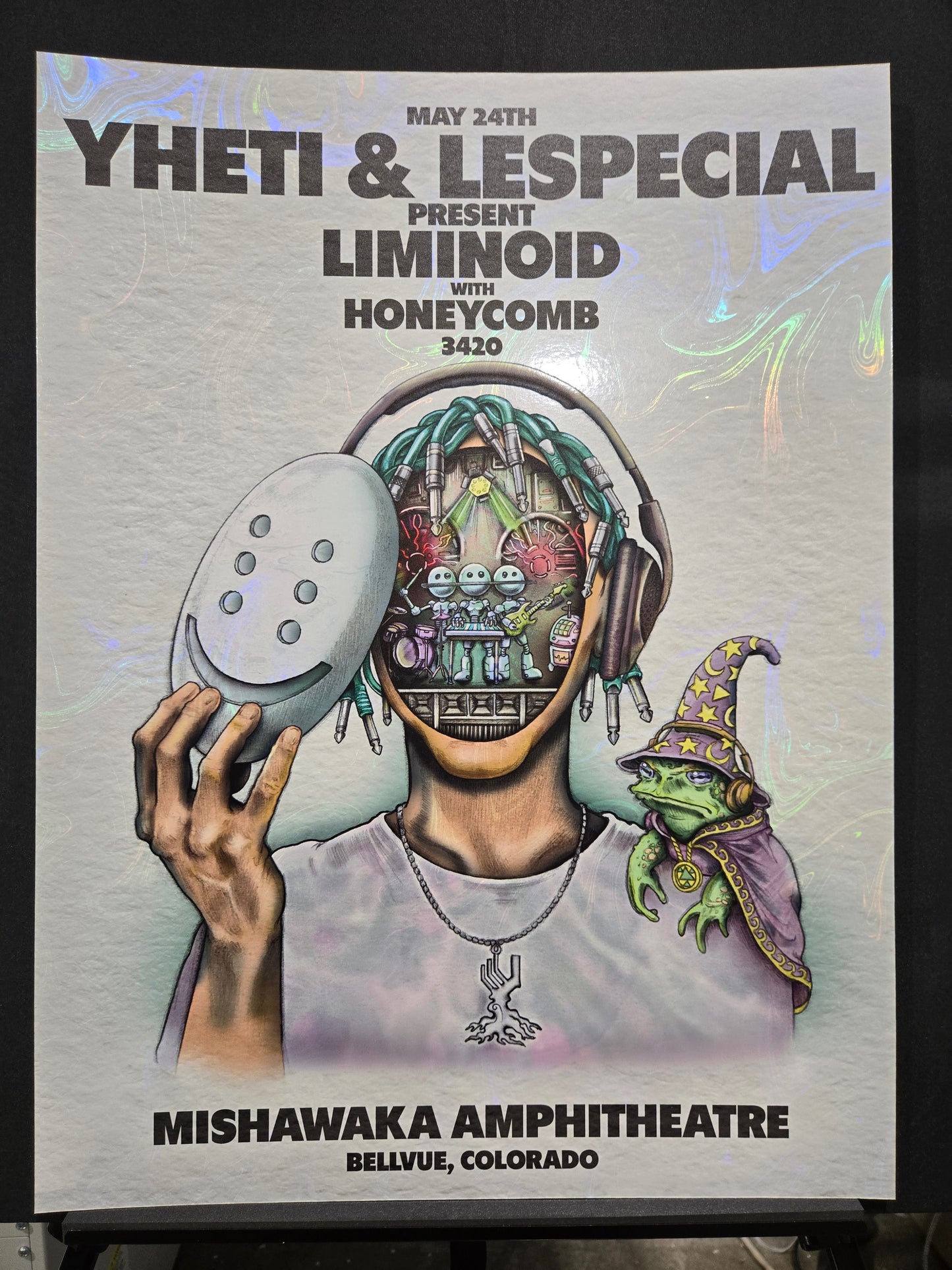 Yheti x lespecial: LIMINOID Mishawaka Screenprint LE50 White Swirl Foil