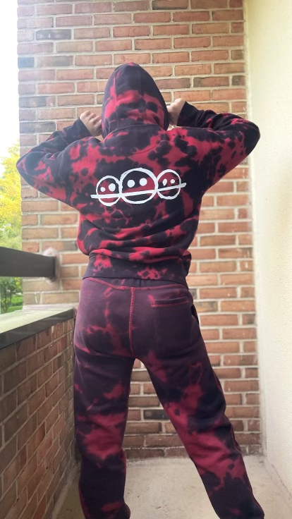 Black & Red Tie Dye Hoodie