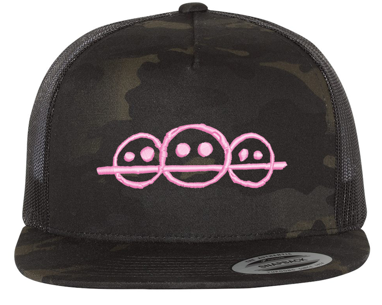 Lespecial Tri- Face Camo Brim Snapback Hat
